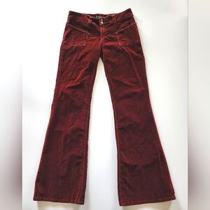 Y2k 90s Vintage bebe made in USA burgundy velvet low rise flares